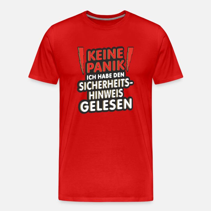 Sicherheitshinweis - Männer Premium Bio T-Shirt - Rot