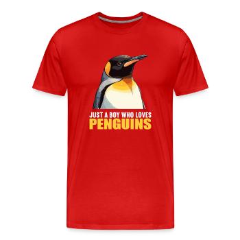 Pingouins Pingouin - T-shirt bio Premium Homme - rouge - Devant - Damien (186cm)