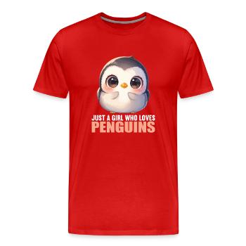 Pingouins Pingouin - T-shirt bio Premium Homme - rouge - Devant - Damien (186cm)