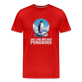 Pingouins Pingouin - T-shirt bio Premium Homme - rouge - Devant - Damien (186cm)