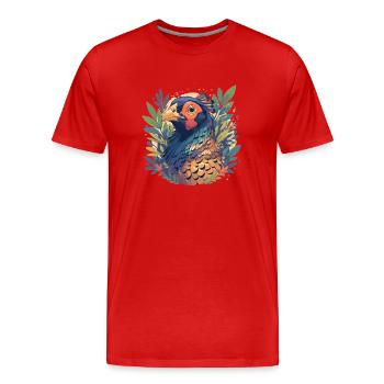Faisans Faisan - T-shirt bio Premium Homme - rouge - Devant - Damien (186cm)