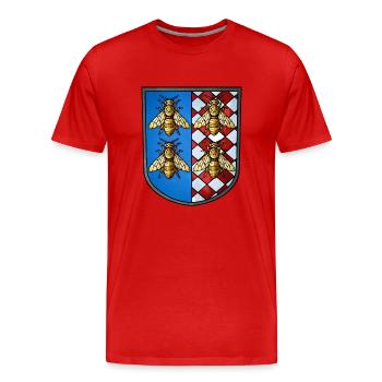 Coat of arms bees - Men's Premium Organic T-Shirt - red - Front - Damien (186cm)
