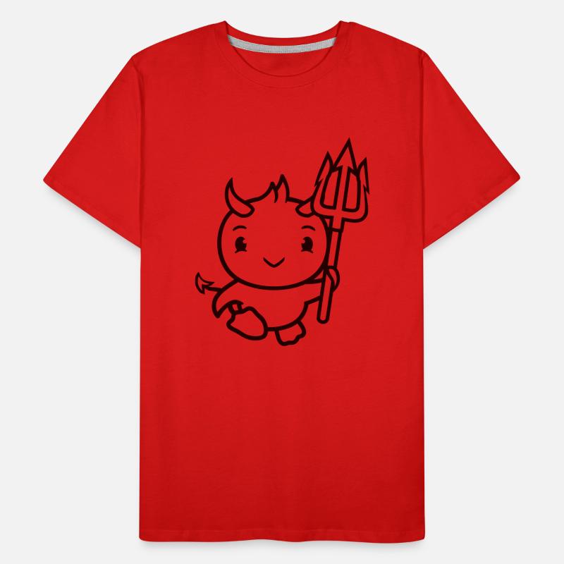 bird devil horns satan trident hell evil cool Men's Premium Organic T-Shirt