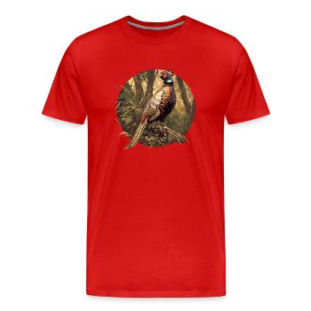 Faisans Faisan - T-shirt bio Premium Homme - rouge - Devant - Damien (186cm)