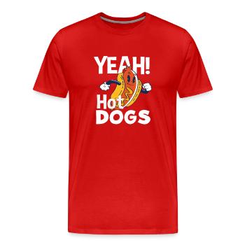 Hot-dogs pour les amateurs de hot-dogs - T-shirt bio Premium Homme - rouge - Devant - Damien (186cm)