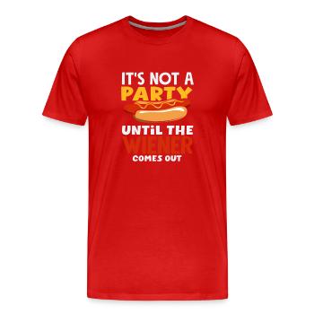 Hot Dog Lover Party Viennese Fun - Men's Premium Organic T-Shirt - red - Front - Damien (186cm)