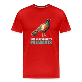Faisans Faisan - T-shirt bio Premium Homme - rouge - Devant - Damien (186cm)