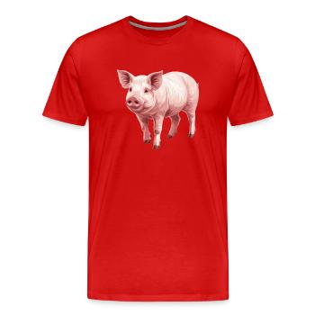 Cochon Cochon - T-shirt bio Premium Homme - rouge - Devant - Damien (186cm)