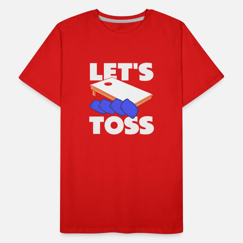 Cornhole Lover Let's Throw Men's Premium Organic T-Shirt