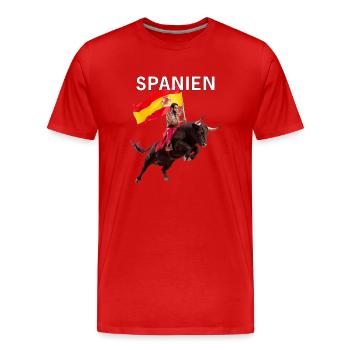 SPANIEN - Männer Premium Bio T-Shirt - Rot - Vorne - Damien (186cm)