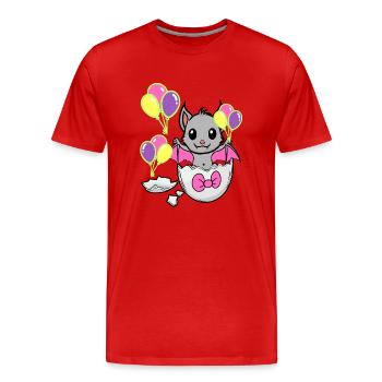 Chauve-souris Bébé Naissance Anniversaire Enfants Enfant Oeuf - T-shirt bio Premium Homme - rouge - Devant - Damien (186cm)