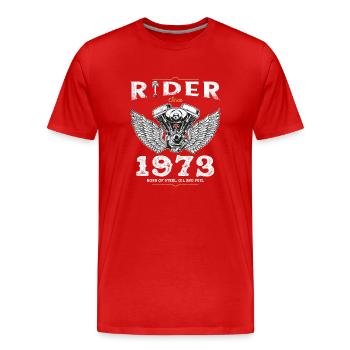 Fahrer seit 1973 - 52 Jahre, verbrennt immer noch Gas - Männer Premium Bio T-Shirt - Rot - Vorne - Damien (186cm)