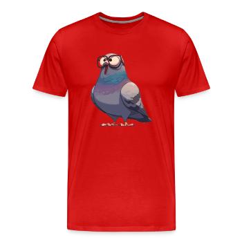 Tauben Taube - Männer Premium Bio T-Shirt - Rot - Vorne - Damien (186cm)