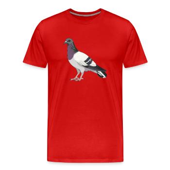 Tauben Taube - Männer Premium Bio T-Shirt - Rot - Vorne - Damien (186cm)