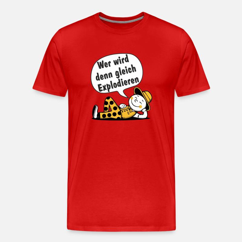 Wer wird den gleich Explodieren - Männer Premium Bio T-Shirt - Rot