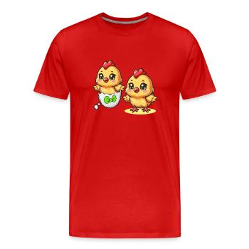 poussin oeuf de Pâques oeufs de Pâques oeufs de poule Enfant de Pâques - T-shirt bio Premium Homme - rouge - Devant - Damien (186cm)