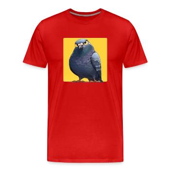 Tauben Taube - Männer Premium Bio T-Shirt - Rot - Vorne - Damien (186cm)