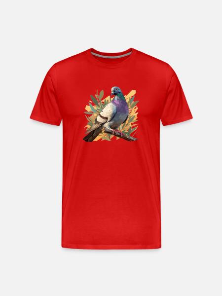 Tauben Taube - Männer Premium Bio T-Shirt - Rot