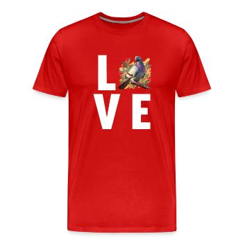 Tauben Taube - Männer Premium Bio T-Shirt - Rot - Vorne - Damien (186cm)