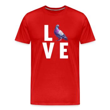 Tauben Taube - Männer Premium Bio T-Shirt - Rot - Vorne - Damien (186cm)