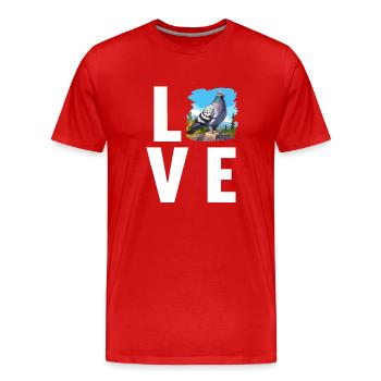 Tauben Taube - Männer Premium Bio T-Shirt - Rot - Vorne - Damien (186cm)