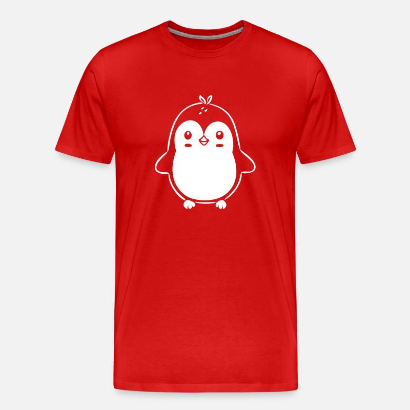 Pinguin - Männer Premium Bio T-Shirt - Rot