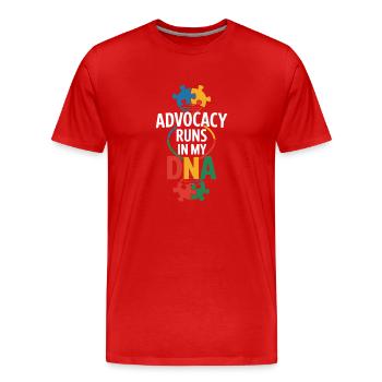 Frères et sœurs autistes - T-shirt bio Premium Homme - rouge - Devant - Damien (186cm)