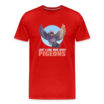 Pigeons Pigeon - T-shirt bio Premium Homme - rouge - Devant - Damien (186cm)