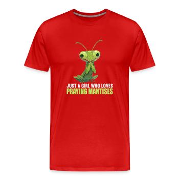 Gottesanbeterinnenen Gottesanbeterin - Männer Premium Bio T-Shirt - Rot - Vorne - Damien (186cm)