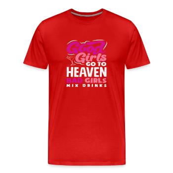Good Girls Heaven Bad Girls Barmans - T-shirt bio Premium Homme - rouge - Devant - Damien (186cm)