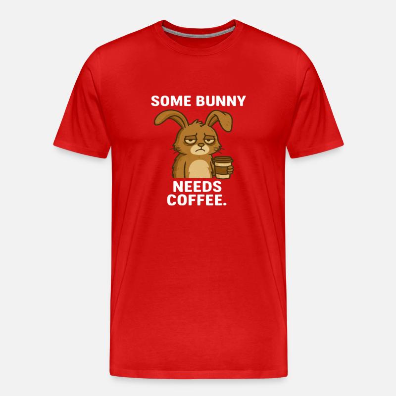 Kaffee Hase - Männer Premium Bio T-Shirt - Rot