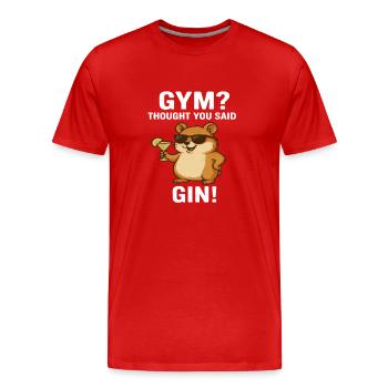 GIN Hamster - T-shirt bio Premium Homme - rouge - Devant - Damien (186cm)