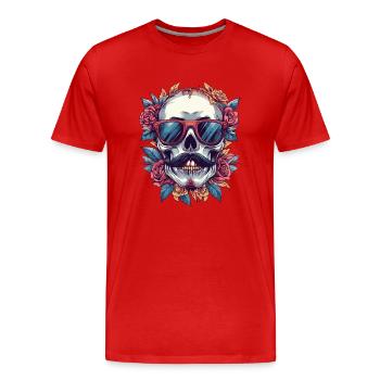 Skelett Bachelor - Männer Premium Bio T-Shirt - Rot - Vorne - Damien (186cm)