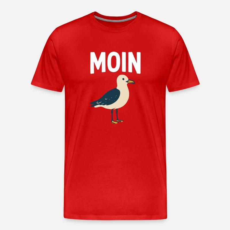 Moin Möwe - Männer Premium Bio T-Shirt - Rot
