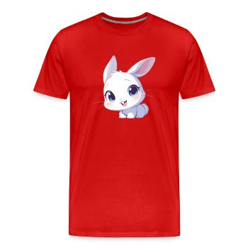 Bunny Bunny - Men's Premium Organic T-Shirt - red - Front - Damien (186cm)
