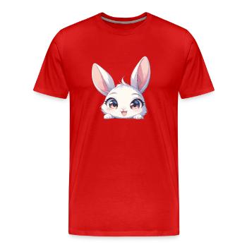 Bunny Bunny - Men's Premium Organic T-Shirt - red - Front - Damien (186cm)