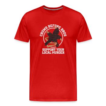 Crows Before Bros Support Your Local Flock - Men's Premium Organic T-Shirt - red - Front - Damien (186cm)