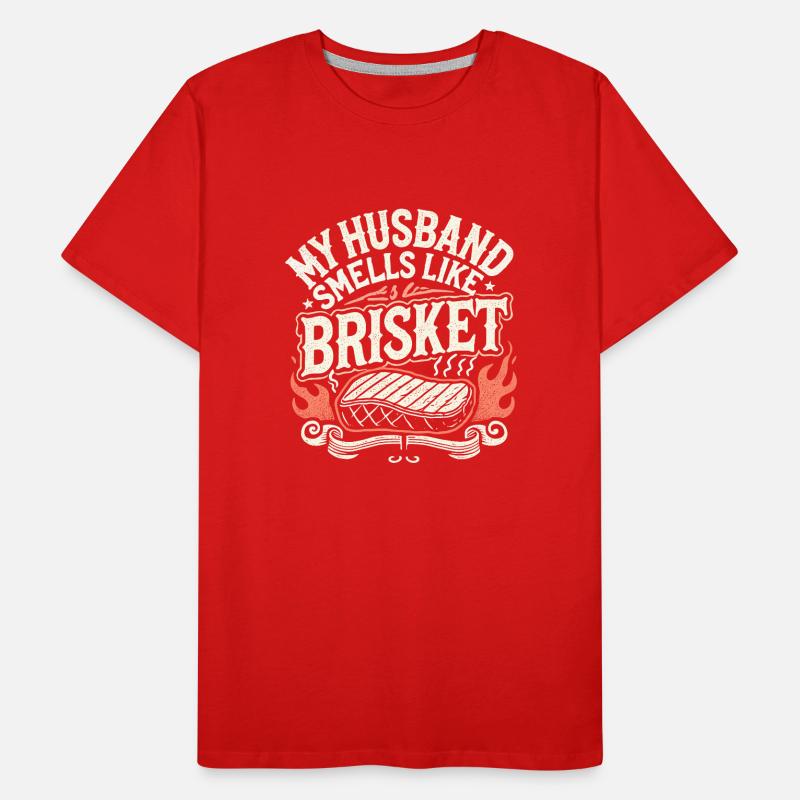 Mein Ehemann riecht nach Brisket Männer Premium Bio T-Shirt