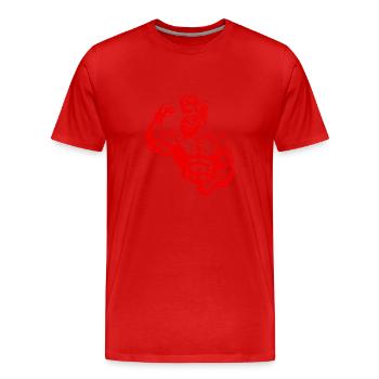 Statue antique du combattant grec - T-shirt bio Premium Homme - rouge - Devant - Damien (186cm)