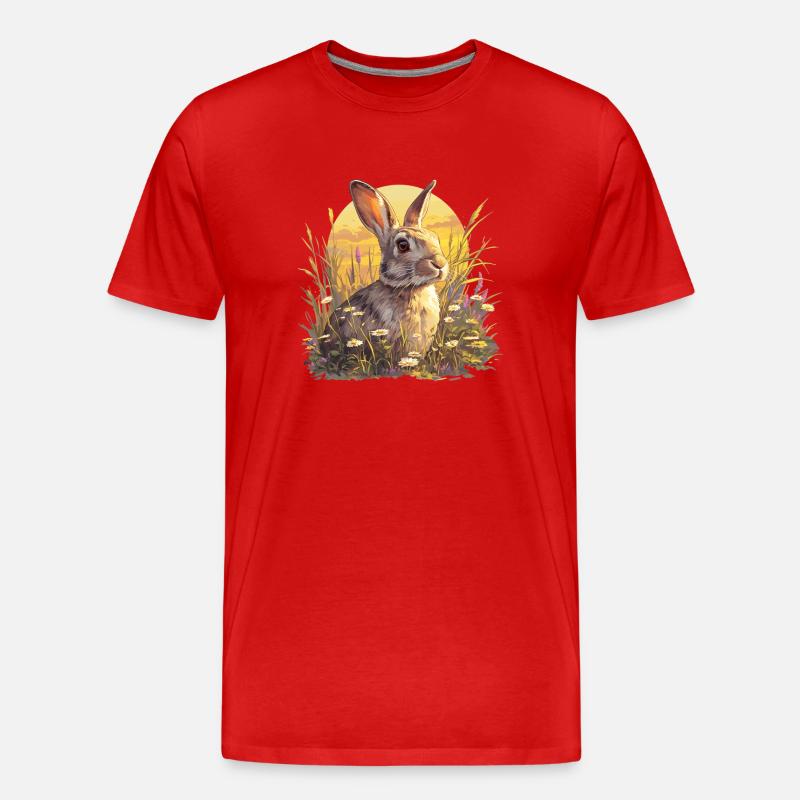 Hasen Hase - Männer Premium Bio T-Shirt - Rot