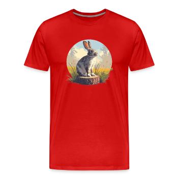 Bunny Bunny - Men's Premium Organic T-Shirt - red - Front - Damien (186cm)