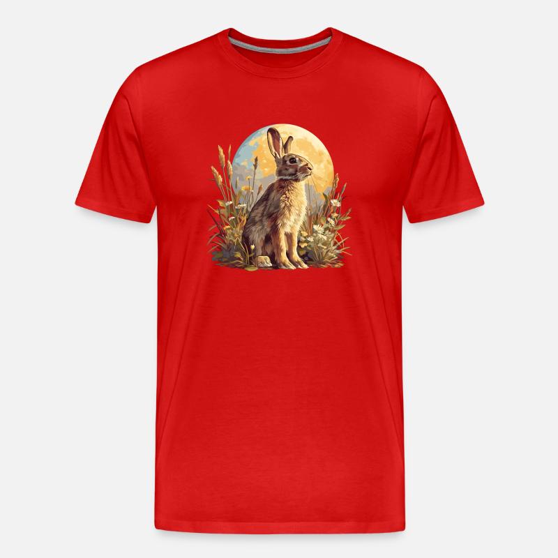 Hasen Hase - Männer Premium Bio T-Shirt - Rot