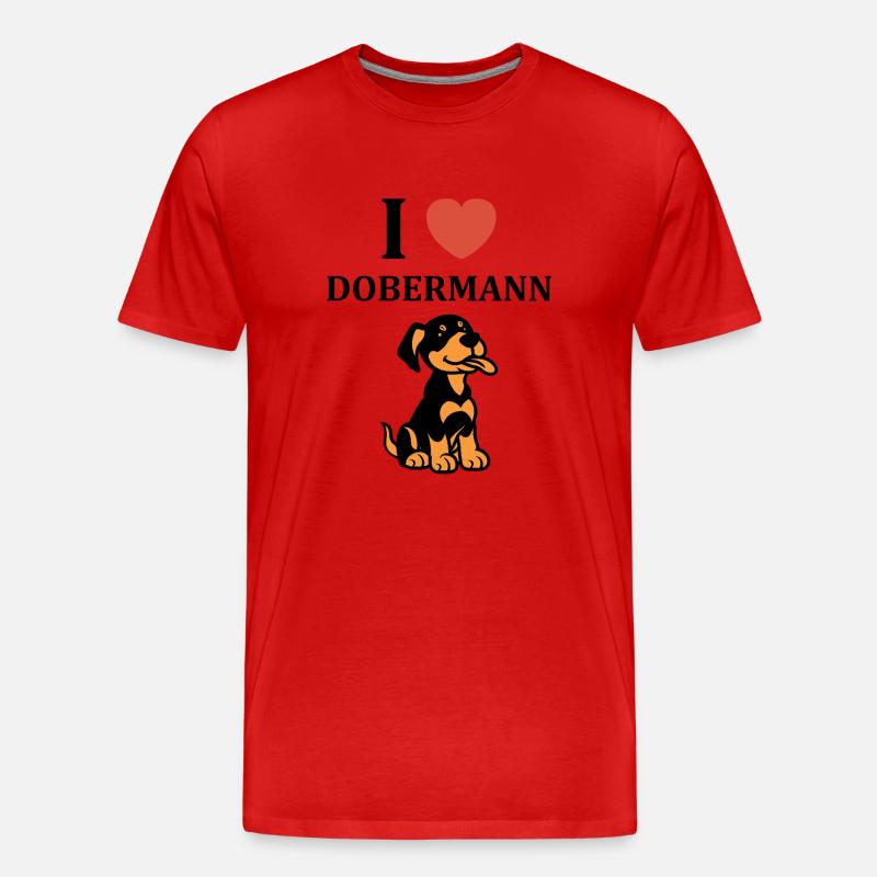 Dobermann - Männer Premium Bio T-Shirt - Rot