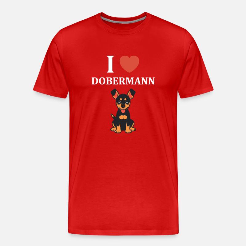Dobermann - Männer Premium Bio T-Shirt - Rot