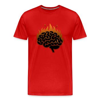 THE BRAIN - Men's Premium Organic T-Shirt - red - Front - Damien (186cm)