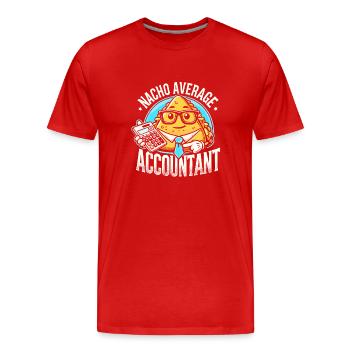Nacho Durchschnittsbuchhalter - Männer Premium Bio T-Shirt - Rot - Vorne - Damien (186cm)