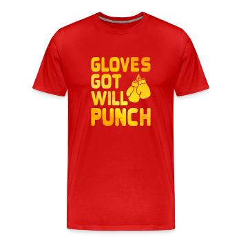 Got Gloves Will Punch Boxer Sports Musculation Gym - T-shirt bio Premium Homme - rouge - Devant - Damien (186cm)