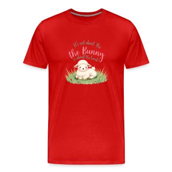 Il ne s’agit pas du lapin, il s’agit de Pâques de l’agneau - T-shirt bio Premium Homme - rouge - Devant - Damien (186cm)