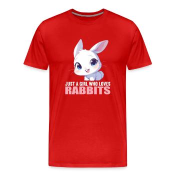 Bunny Bunny - Men's Premium Organic T-Shirt - red - Front - Damien (186cm)