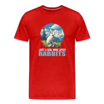 Bunny Bunny - Men's Premium Organic T-Shirt - red - Front - Damien (186cm)